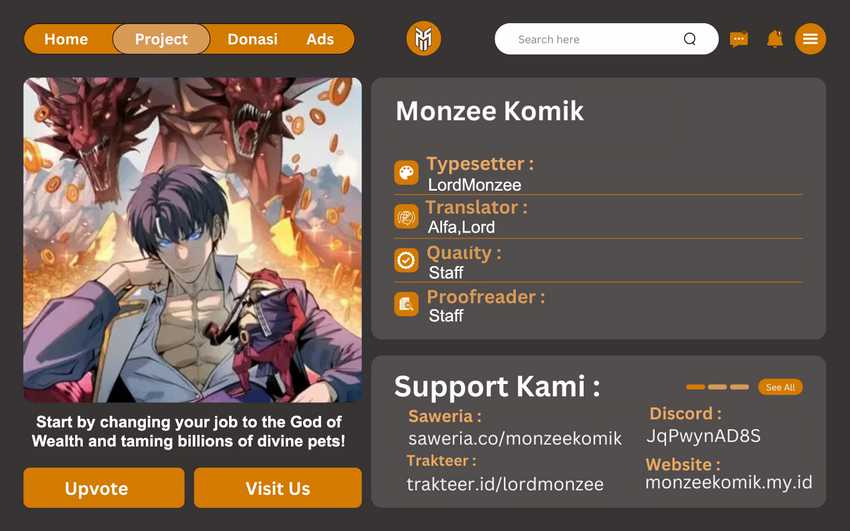 Start by changing your job to the God of Wealth and taming billions of divine pets! Chapter 02