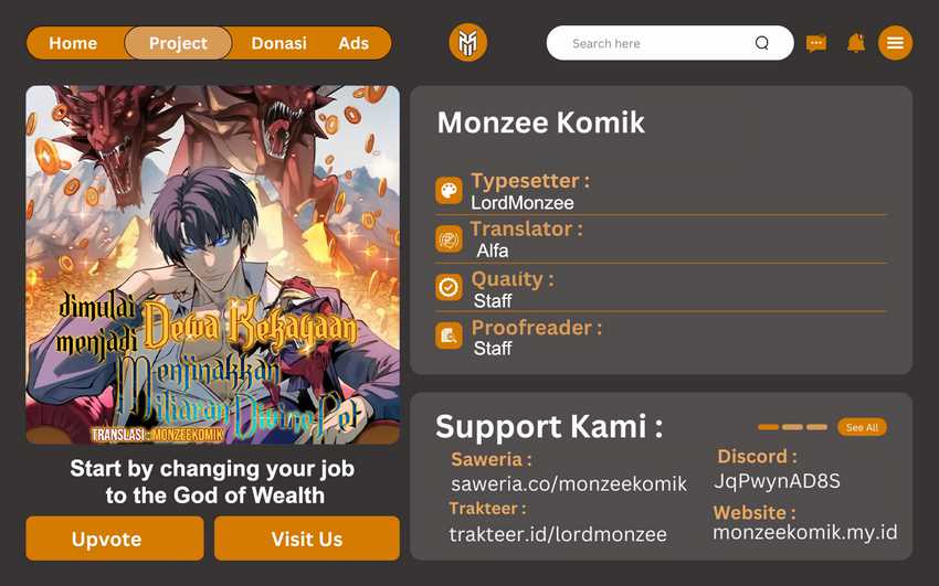 Start by changing your job to the God of Wealth and taming billions of divine pets! Chapter 08
