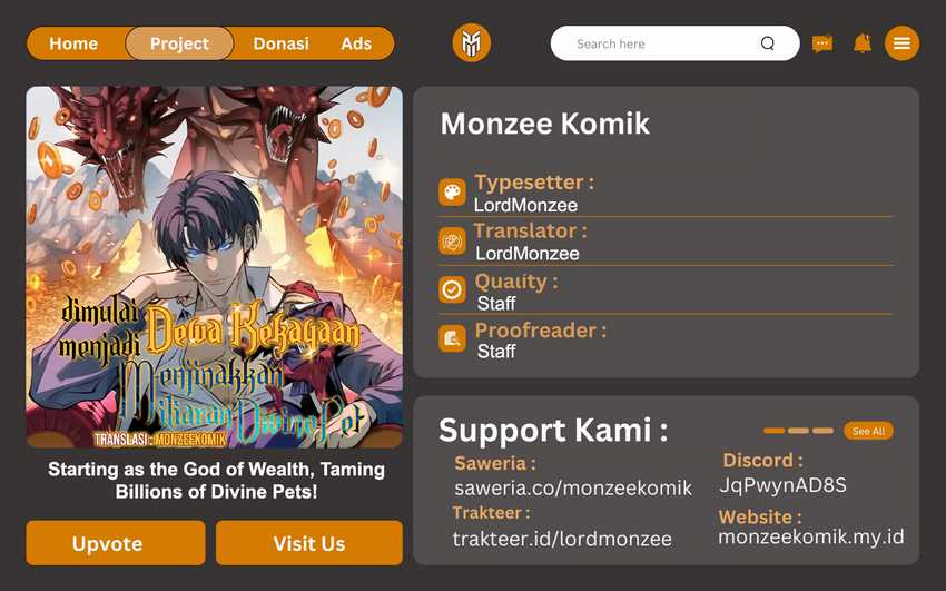 Start by changing your job to the God of Wealth and taming billions of divine pets! Chapter 14