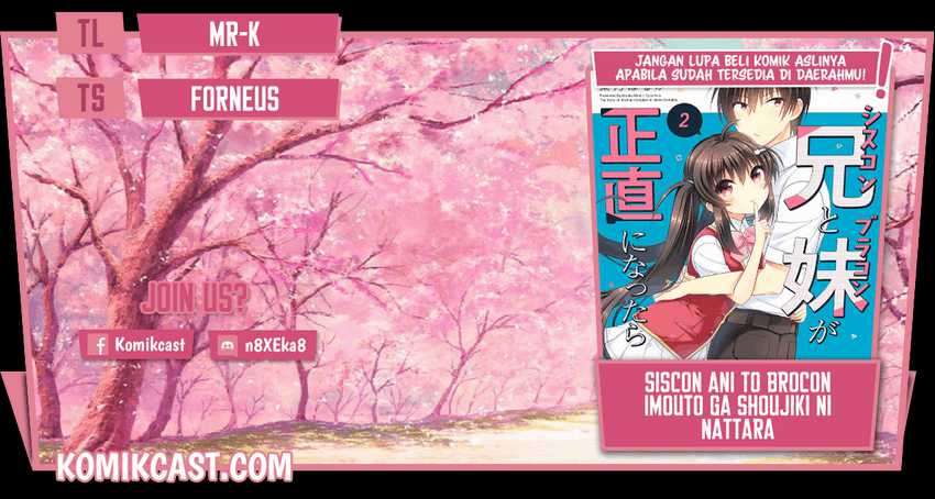 Siscon Ani to Brocon Imouto ga Shoujiki ni Nattara Chapter 30 page 0