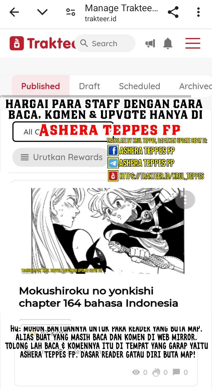 Mokushiroku no Yonkishi Chapter 162
