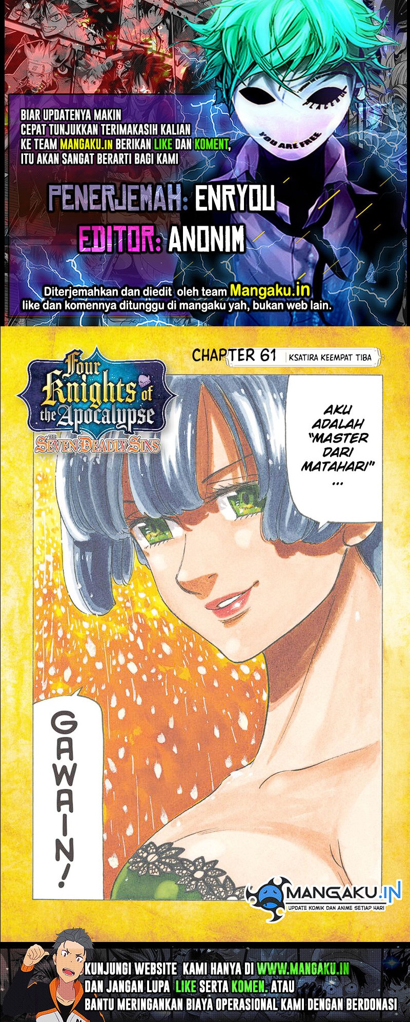 Mokushiroku no Yonkishi Chapter 61
