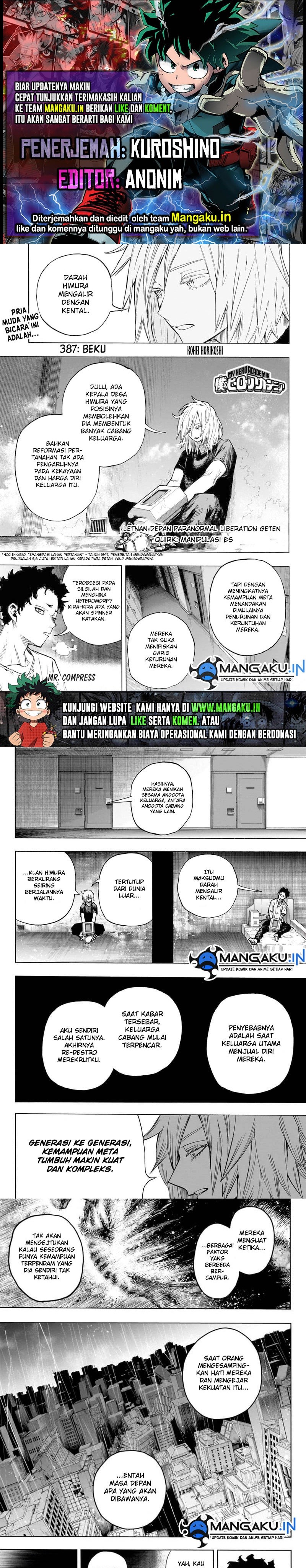 Boku no Hero Academia Chapter 387