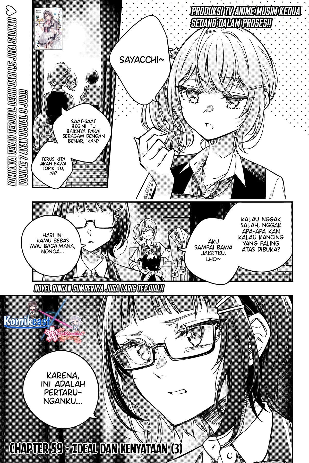 Tokidoki Bosotto Roshiago de Dereru Tonari no Alya-san Bahasa Indonesia Chapter 59