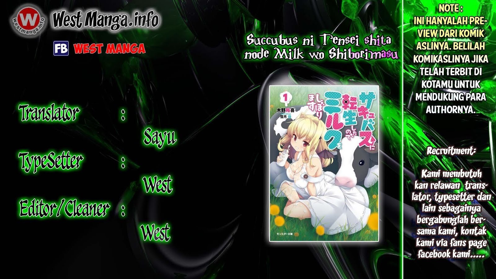Succubus ni Tensei shita node Milk wo Shiborimasu Chapter 01