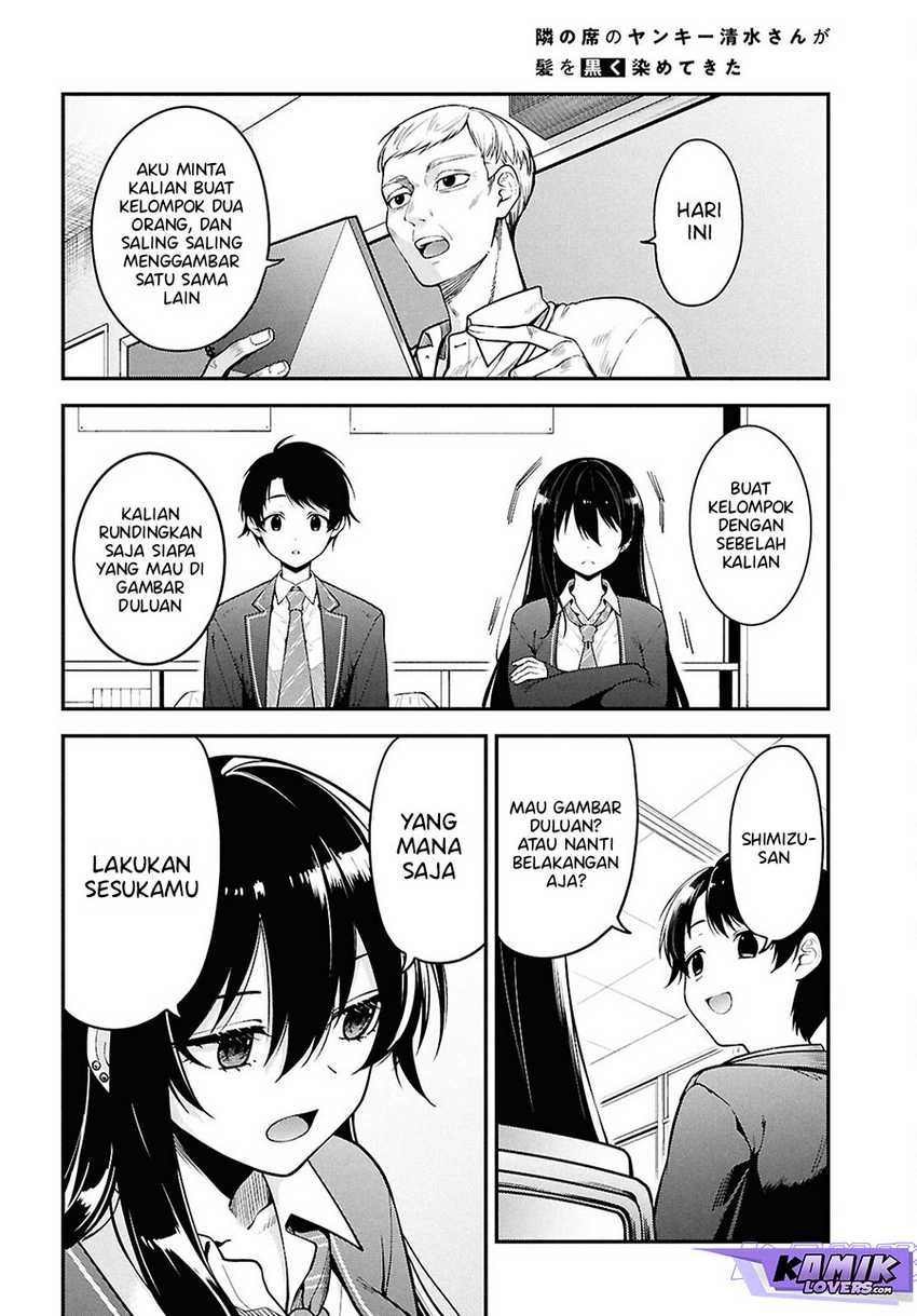 Tonari no Seki no Yankee Shimizu-san ga Kami o Kuroku Sometekita Chapter 01