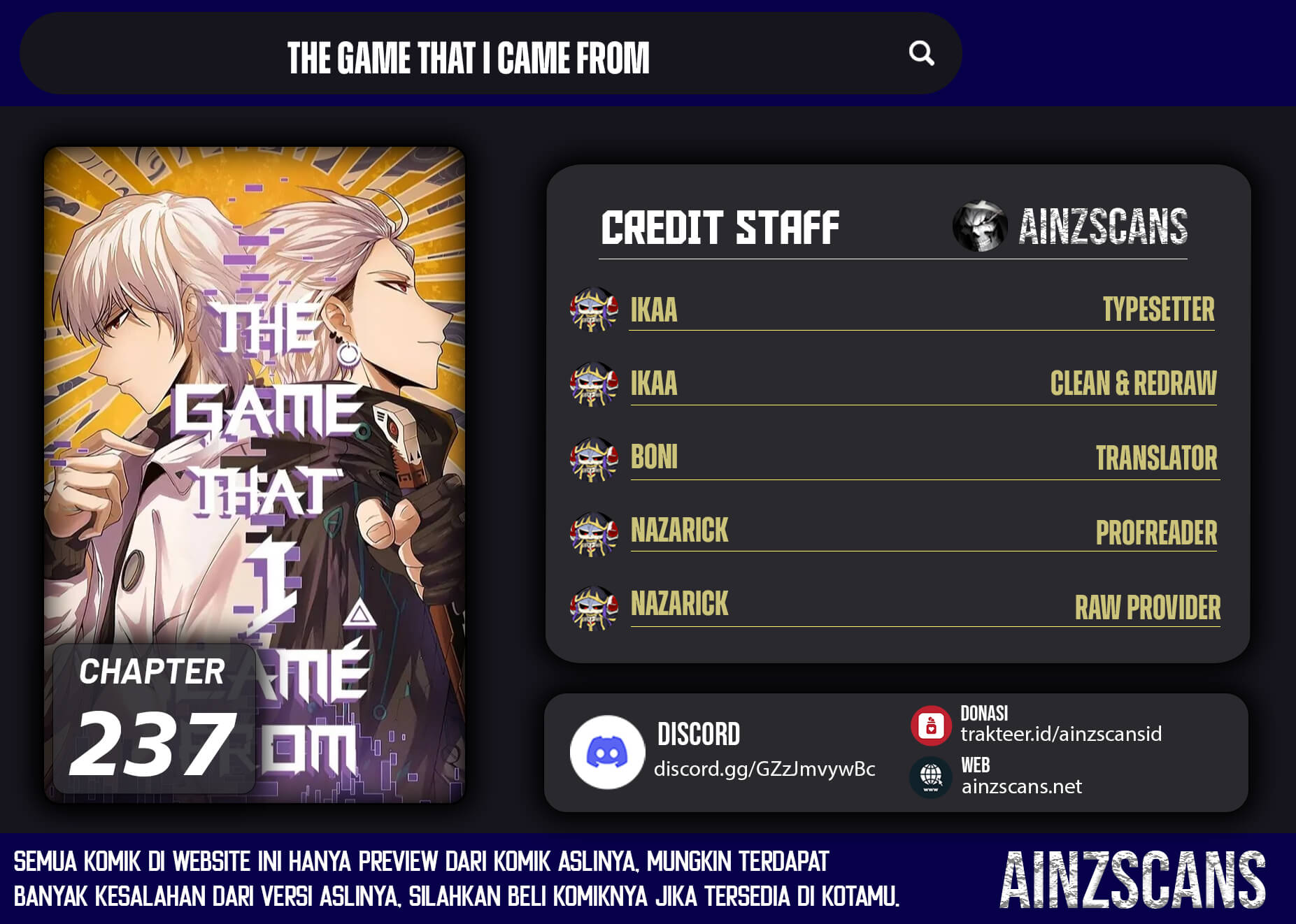 The Game That I Came From Chapter 237