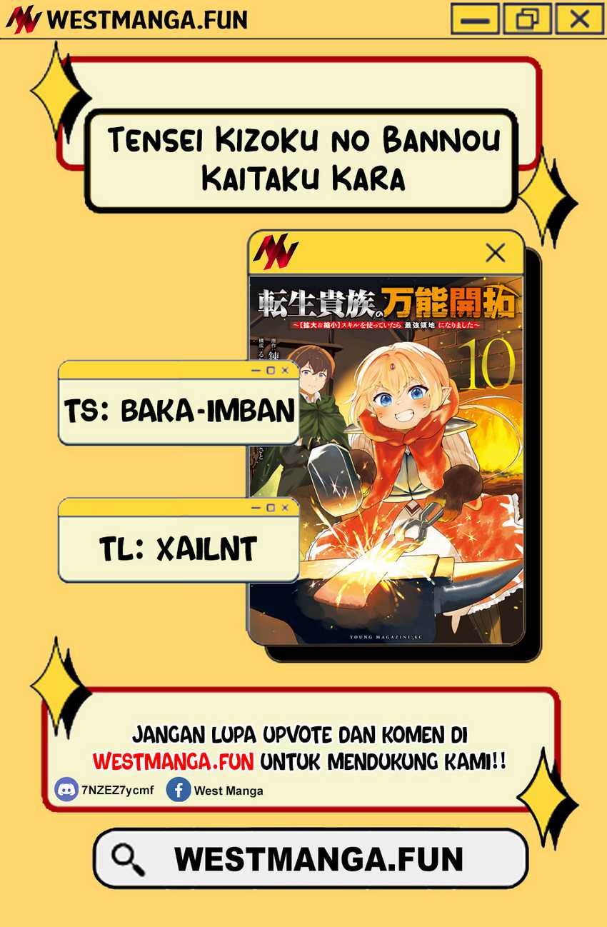 Tensei Kizoku no Bannou Kaitaku Kara ~”Kakudai & Shukushou” Sukiru o Tsukatte Itara Saikyou Ryouchi ni Narimashita~ Chapter 45