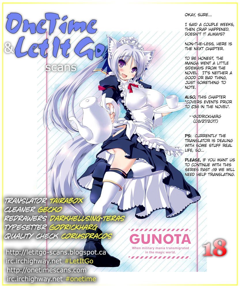 Gunota ga Mahou Sekai ni Tensei Shitara, Gendai Heiki de Guntai Harem o Tsukucchaimashita!? Chapter 18