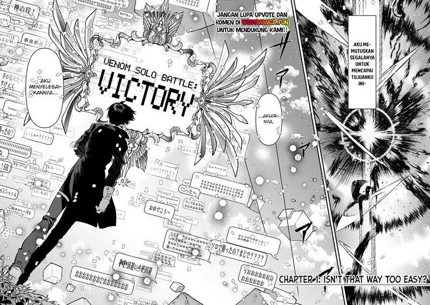 Ore, Yuusha janai desu kara. – VR Sekai no Chouten ni Kunrin Seshi Otoko. Tenseishi, Level 1 no Mushoku kara Restart suru Chapter 01