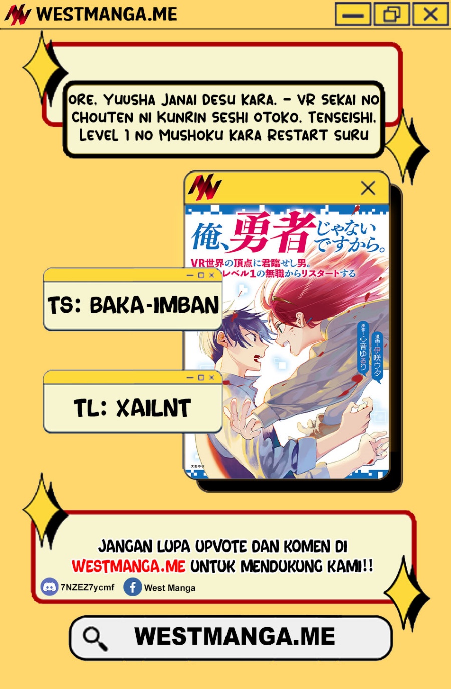 Ore, Yuusha janai desu kara. – VR Sekai no Chouten ni Kunrin Seshi Otoko. Tenseishi, Level 1 no Mushoku kara Restart suru Chapter 40